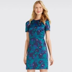 Draper James teal Sheath dress blue floral size 6